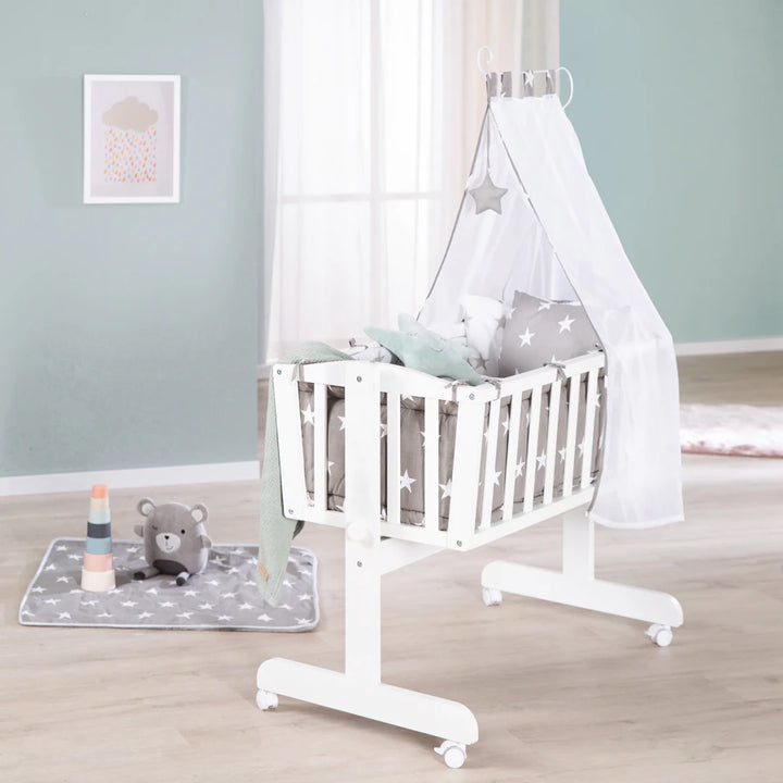 Roba Complete Wooden Cradle Set Little Stars (White)