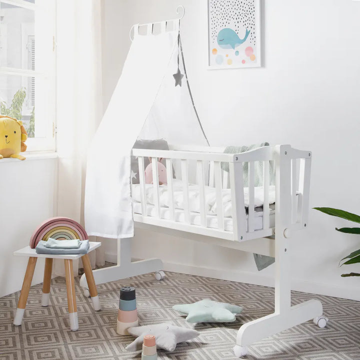 Roba Complete Wooden Cradle Set Little Stars (White)