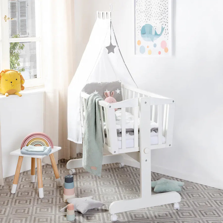 Roba Complete Wooden Cradle Set Little Stars (White)