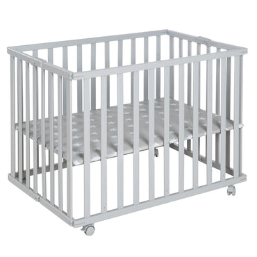 Roba Wooden Foldable Playpen 74 x 100 cm (Taupe)