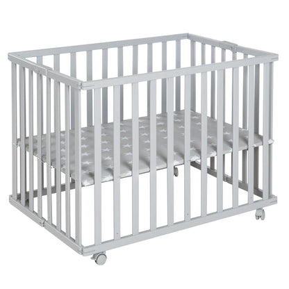 Roba Wooden Foldable Playpen 74 x 100 cm (Taupe)