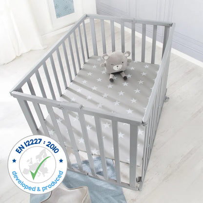 Roba Wooden Foldable Playpen 74 x 100 cm (Taupe)