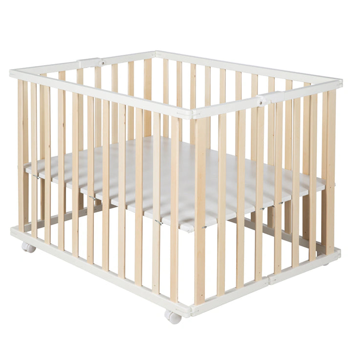 Roba Wooden Foldable Playpen 74 x 100 cm (White)