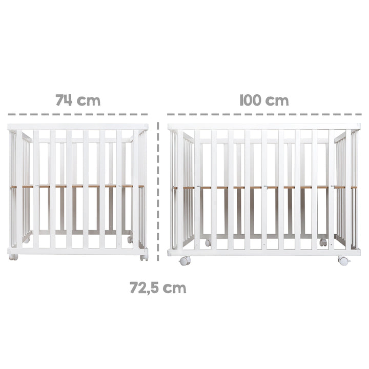 Roba Wooden Foldable Playpen 74 x 100 cm (White)