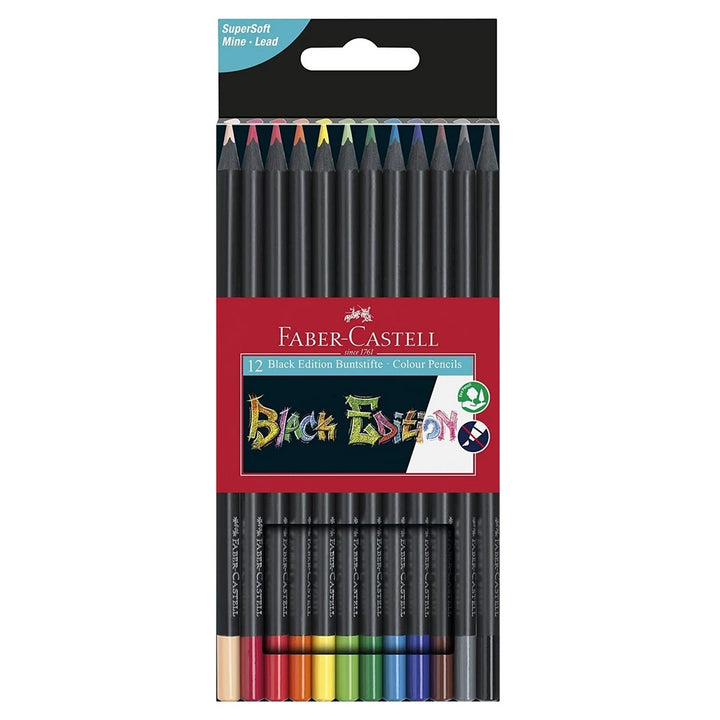 Faber-Castell - Black Edition Color Pencils Pack of 12
