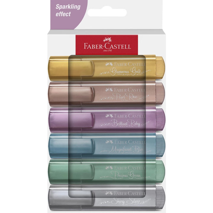 Faber-Castell - 46 Metallic Highlighter Wallet Pack of 6
