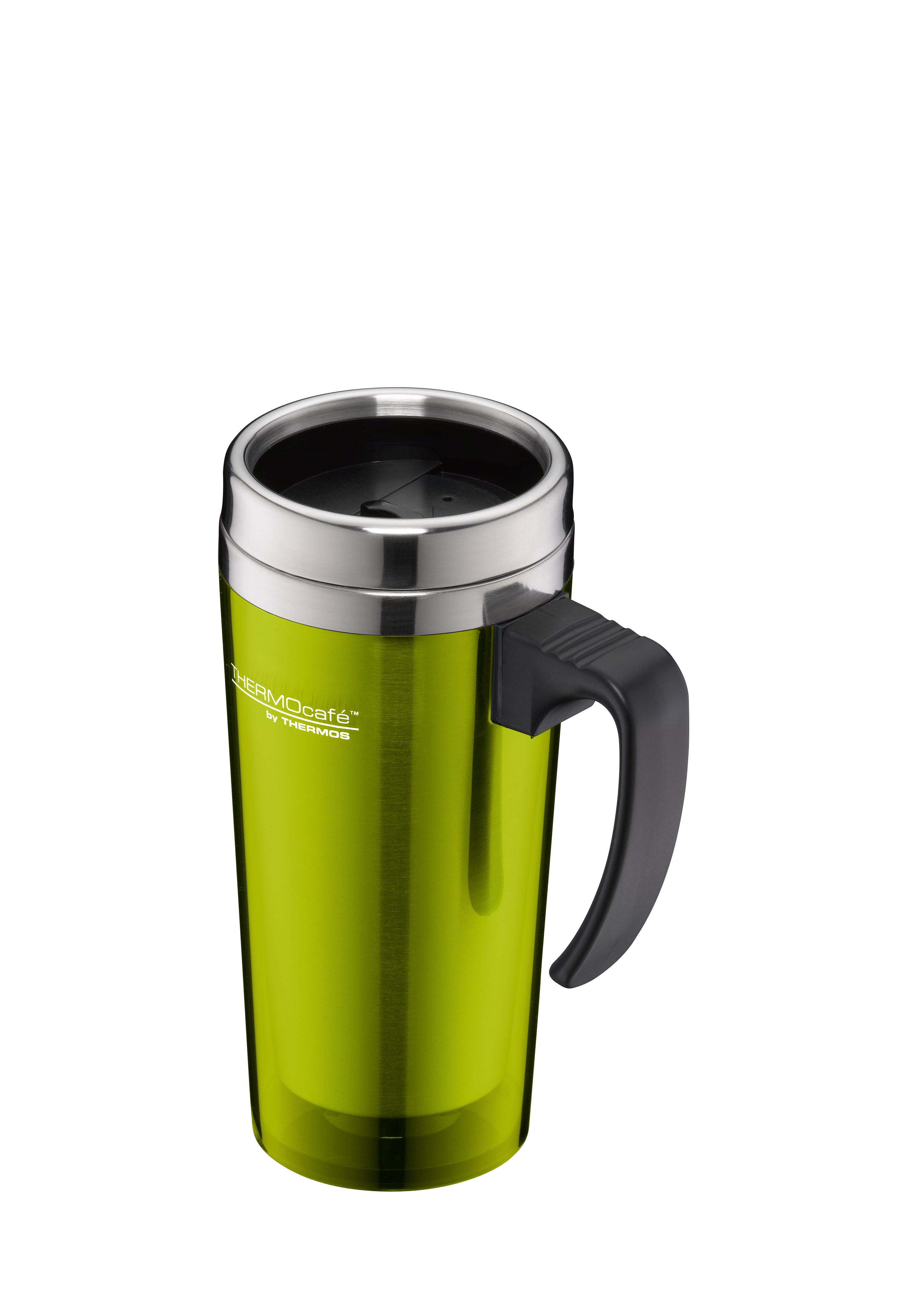 Thermos Stainless Steel With Plastic Cover Drinking Mug 400 ml (Lime Green)