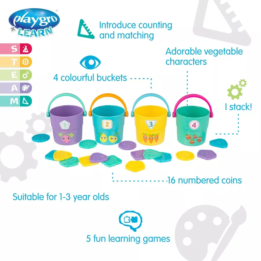 لعبة العد والمطابقة في رقعة الخضروات من Playgro لعبة العد والمطابقة في رقعة الخضروات من Playgro