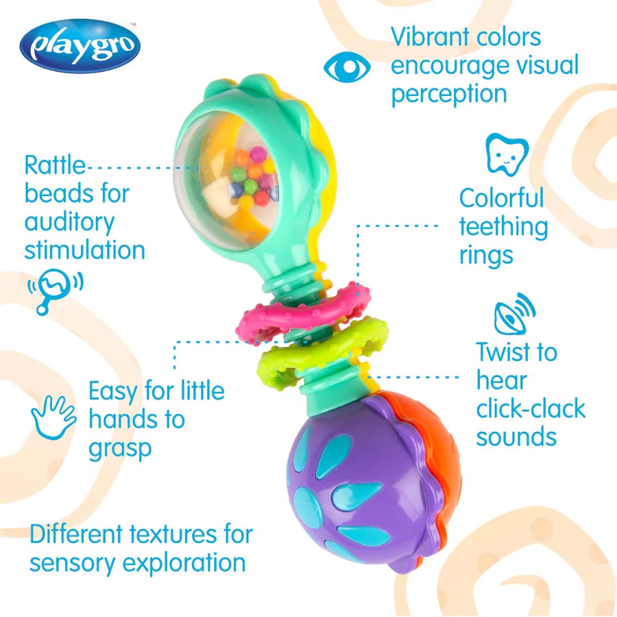 Playgro Twisting Barbell Rattle Refresh Polybag