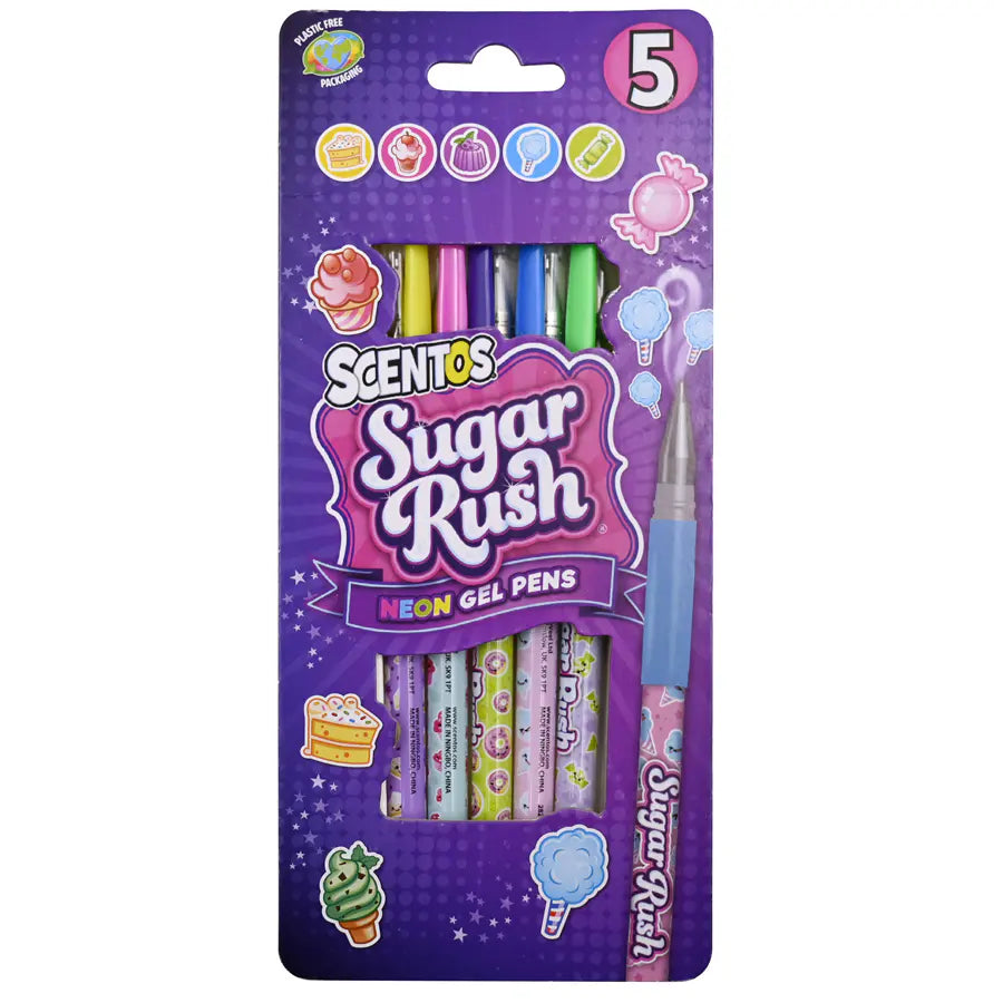 أقلام جل نيون معطرة Sugar Rush من Scentos (عبوة من 5 قطع) أقلام جل نيون معطرة Sugar Rush من Scentos (عبوة من 5 قطع)