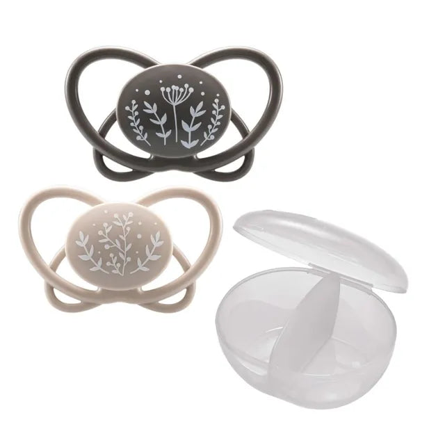 Nip Butterfly Soother With Sterilizer Box Pack of 2 (Grey) 0-6 months