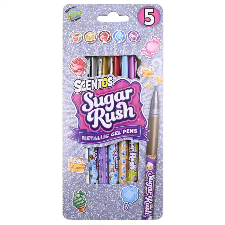أقلام جل معدنية معطرة Sugar Rush من Scentos (عبوة من 5 قطع) أقلام جل معدنية معطرة Sugar Rush من Scentos (عبوة من 5 قطع)