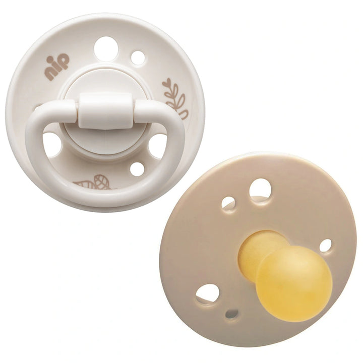 Nip Cherry Round Latex Eco-Friendly Soother (Brown/Beige) 0m+