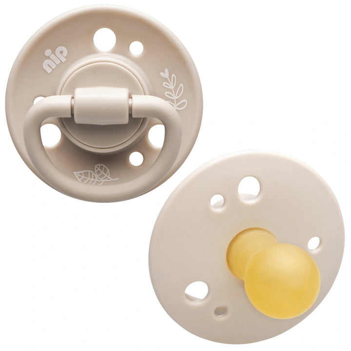 Nip Cherry Round Latex Eco-Friendly Soother (Brown/Beige) 0m+