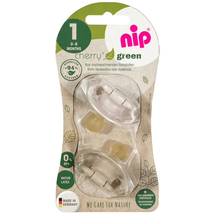 Nip Cherry Round Latex Eco-Friendly Soother (Brown/Beige) 0m+