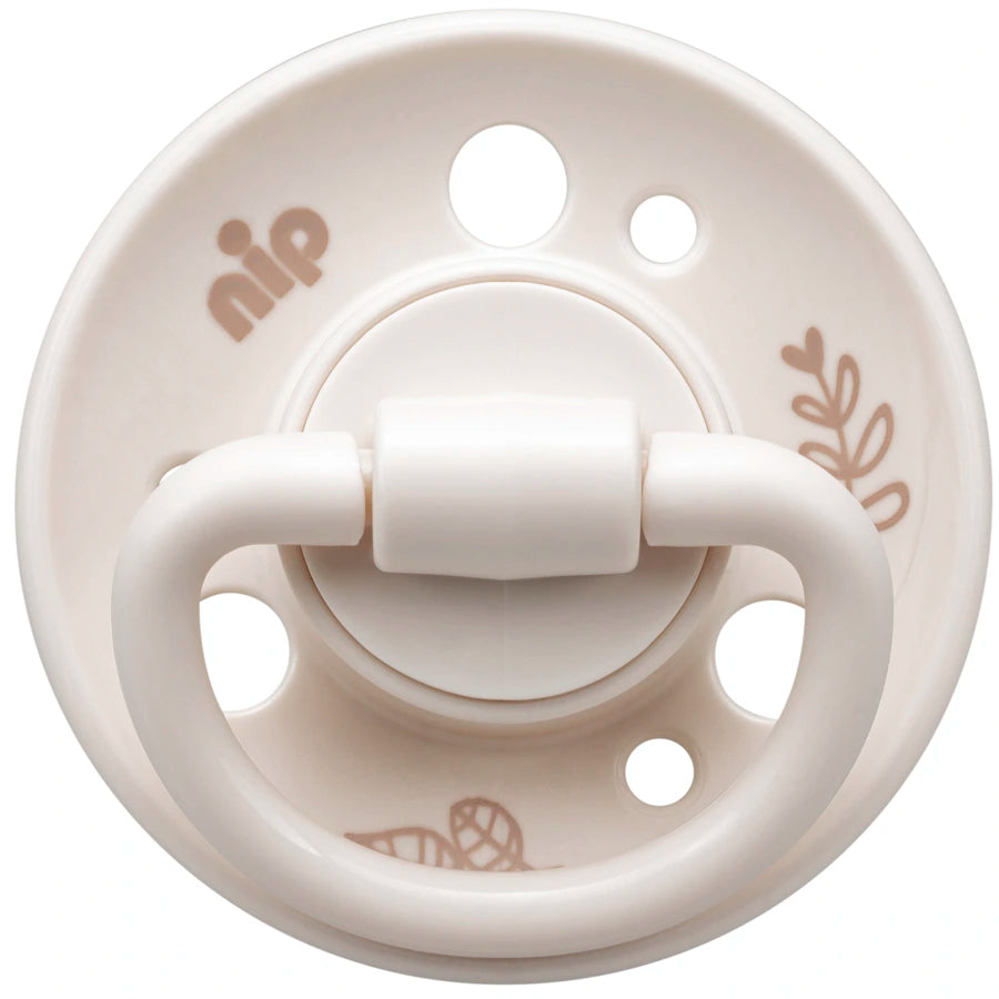 Nip Cherry Round Latex Eco-Friendly Soother (Brown/Beige) 6m+