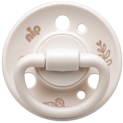 Nip Cherry Round Latex Eco-Friendly Soother (Brown/Beige) 6m+