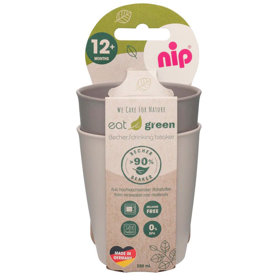 مجموعة من 2 كوب شرب قابل للتكديس وصديق للبيئة من Nip (رمادي) مجموعة من 2 كوب شرب قابل للتكديس وصديق للبيئة من Nip (رمادي)