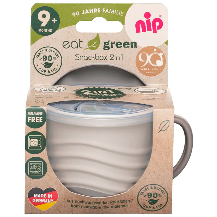 Nip Eco-Friendly 2in1 Snack box w/ Silicone Cover (Grey) 250ml