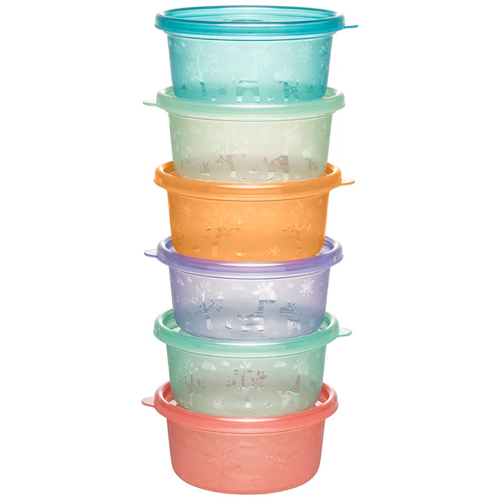 Nip Snackbox Stackable Baby Food Storage Giraffe Multicolor Pack of 6