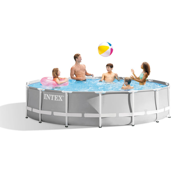 Intex Prism Frame Premium Pool Set (W/220-240v Filter Pump, Safety Ladder, Ground Cloth, Cover)