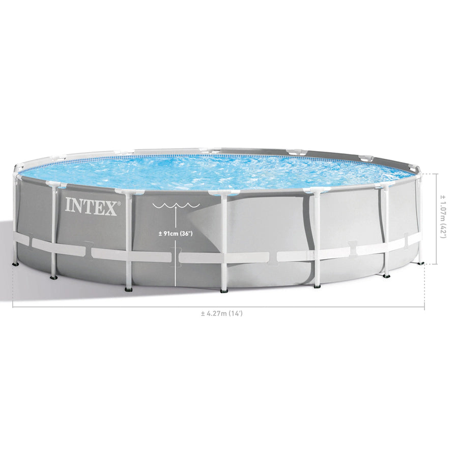 Intex Prism Frame Premium Pool Set (W/220-240v Filter Pump, Safety Ladder, Ground Cloth, Cover)