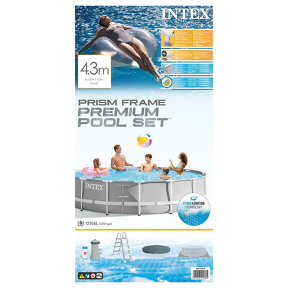 Intex Prism Frame Premium Pool Set (W/220-240v Filter Pump, Safety Ladder, Ground Cloth, Cover)