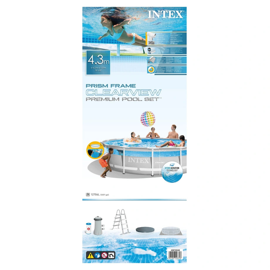 Intex Prism Frame ClearView Premium Pool Set Age 6+
