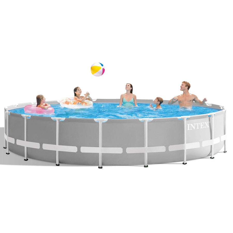 Intex Prism Frame Premium 5.49m Pool Set (W/220-240v Filter Pump, Safety Ladder, Ground Cloth, Cover)