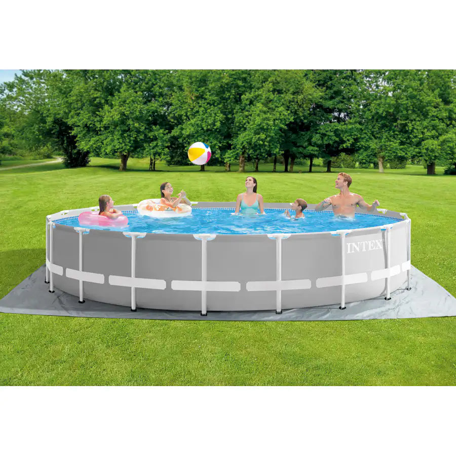 Intex Prism Frame Premium 5.49m Pool Set (W/220-240v Filter Pump, Safety Ladder, Ground Cloth, Cover)