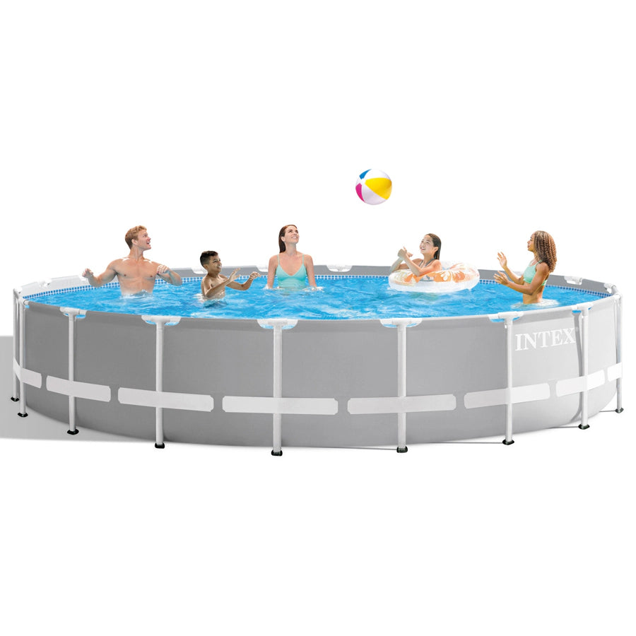 Intex Prism Frame Premium 6.1m Pool Set (W/220-240v Filter Pump, Safety Ladder, Ground Cloth, Cover)