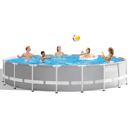 Intex Prism Frame Premium 6.1m Pool Set (W/220-240v Filter Pump, Safety Ladder, Ground Cloth, Cover)
