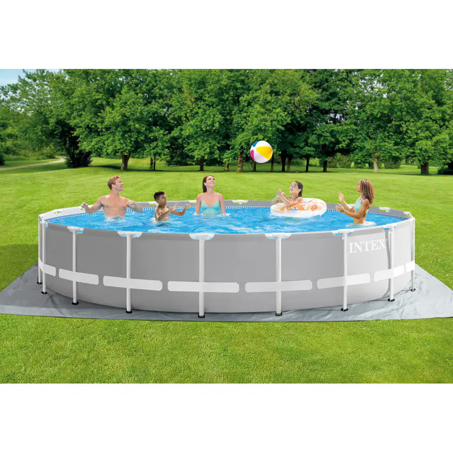 Intex Prism Frame Premium 6.1m Pool Set (W/220-240v Filter Pump, Safety Ladder, Ground Cloth, Cover)