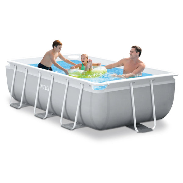 Intex Prism Frame Rectangular Pool Set (W/220-240v Filter Pump, Ladder)
