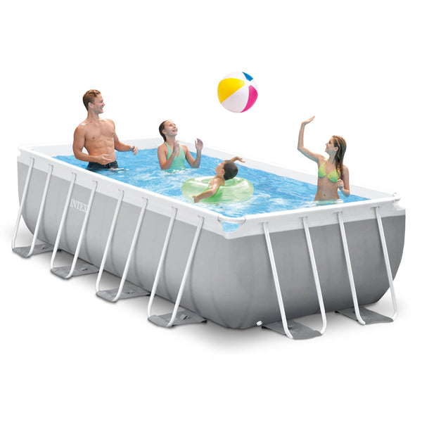 Intex Prism Frame Rectangular 4m Pool Set (W/220-240v Filter Pump, Safety Ladder)