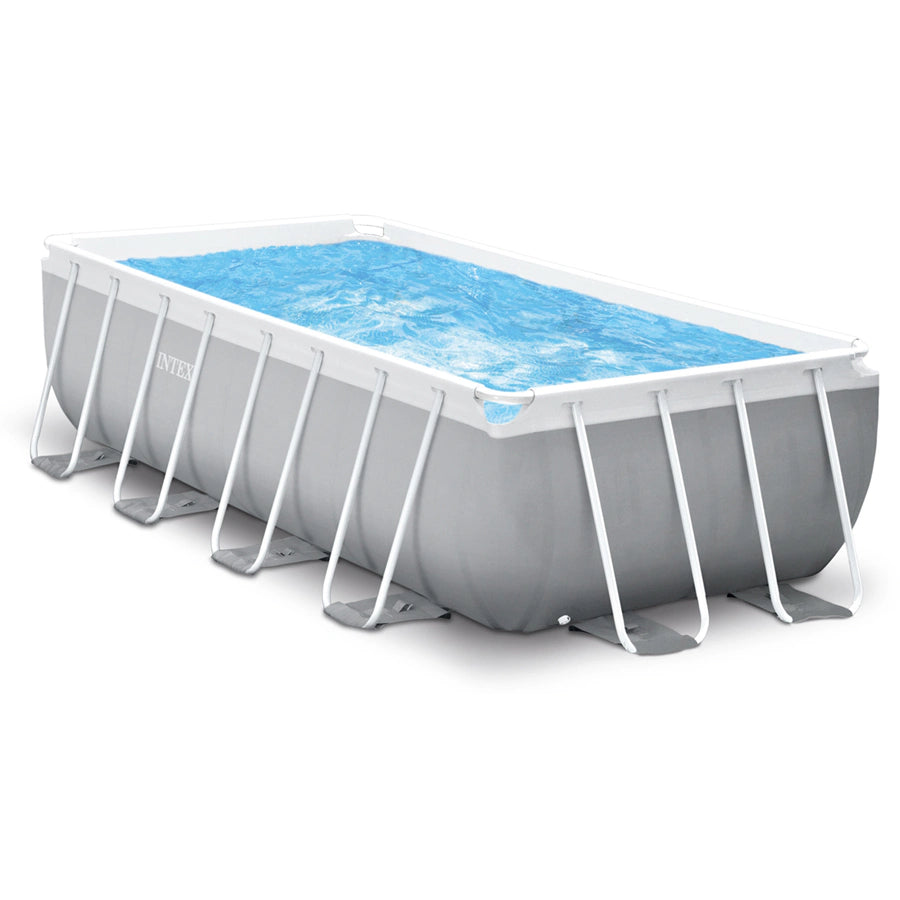 Intex Prism Frame Rectangular 4m Pool Set (W/220-240v Filter Pump, Safety Ladder)