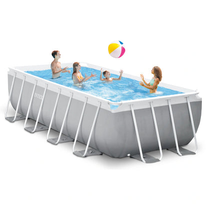 Intex Prism Frame Rectangular Pool Set (W/220-240v Filter Pump, Safety Ladder, Ground Cloth, Cover)