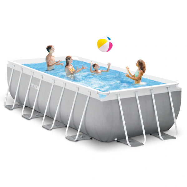 Intex Prism Frame Rectangular Pool Set (W/220-240v Filter Pump, Safety Ladder, Ground Cloth, Cover)