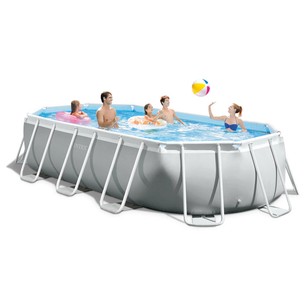 Intex Prism Frame Oval Pool Set (W/220-240v Filter Pump, Safety Ladder, Ground Cloth, Cover)