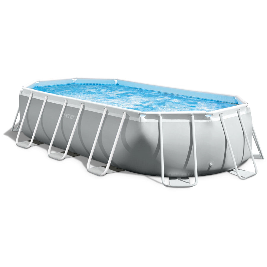 Intex Prism Frame Oval Pool Set (W/220-240v Filter Pump, Safety Ladder, Ground Cloth, Cover)