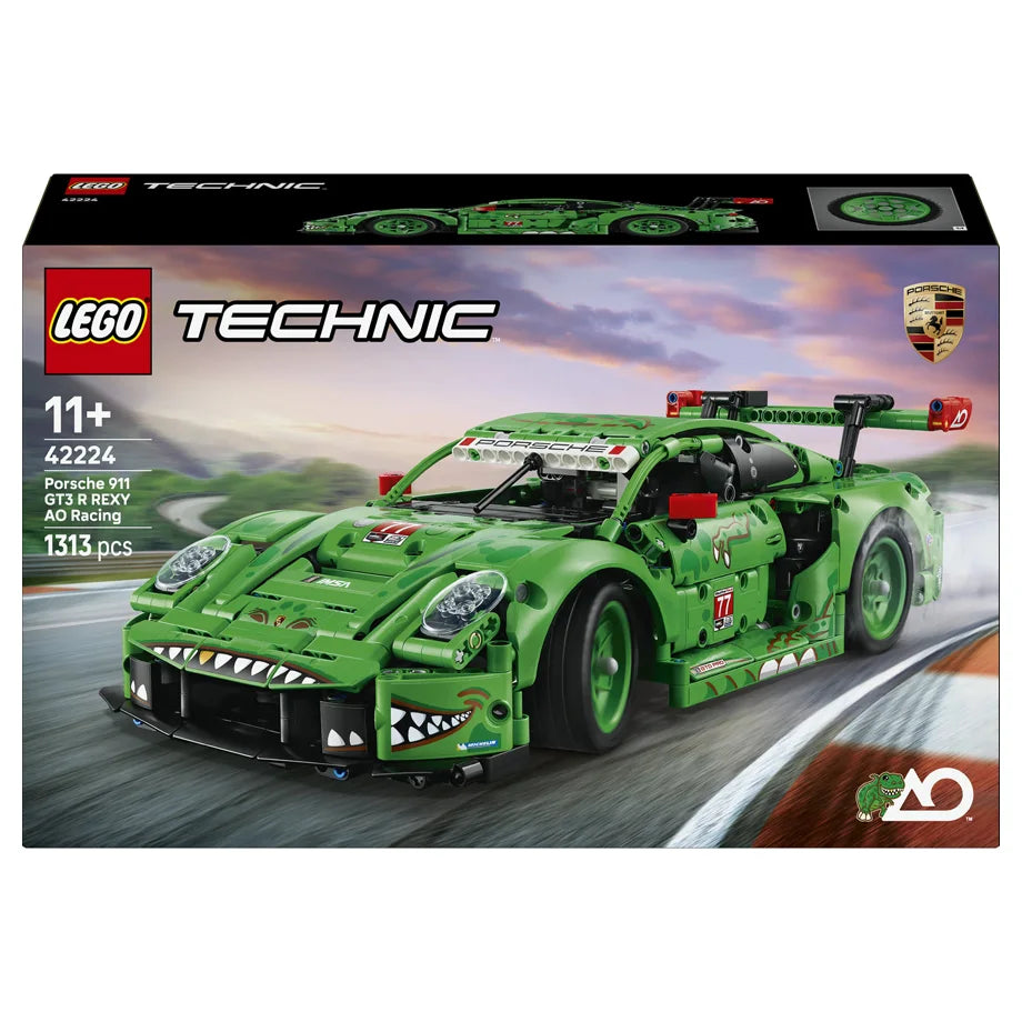 LEGO Technic Porsche 911 GT3 R REXY AO Racing Car 42224 Building Toy Set (1313 Pieces)