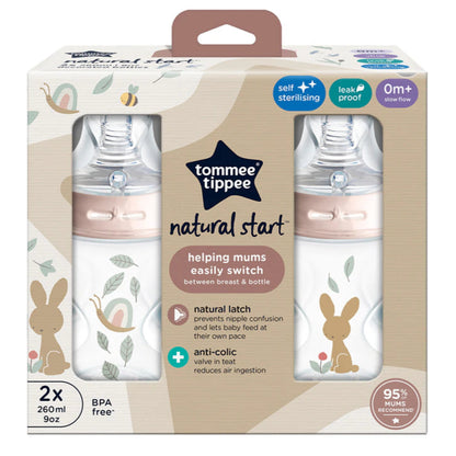 Tommee Tippee Natural Start Bottle Pond 260ml (Pack of 2)-Girl