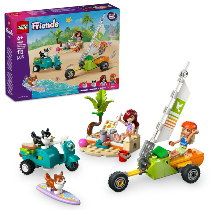 Lego Friends Surfing Dogs And Scooter Adventure Building Toy