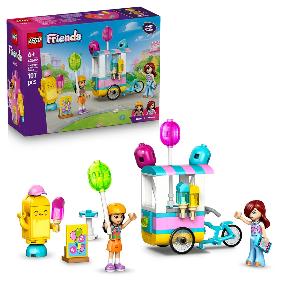 LEGO Friends Ice Cream & Balloon Stand 42692 Building Toy Set (107 Pieces)