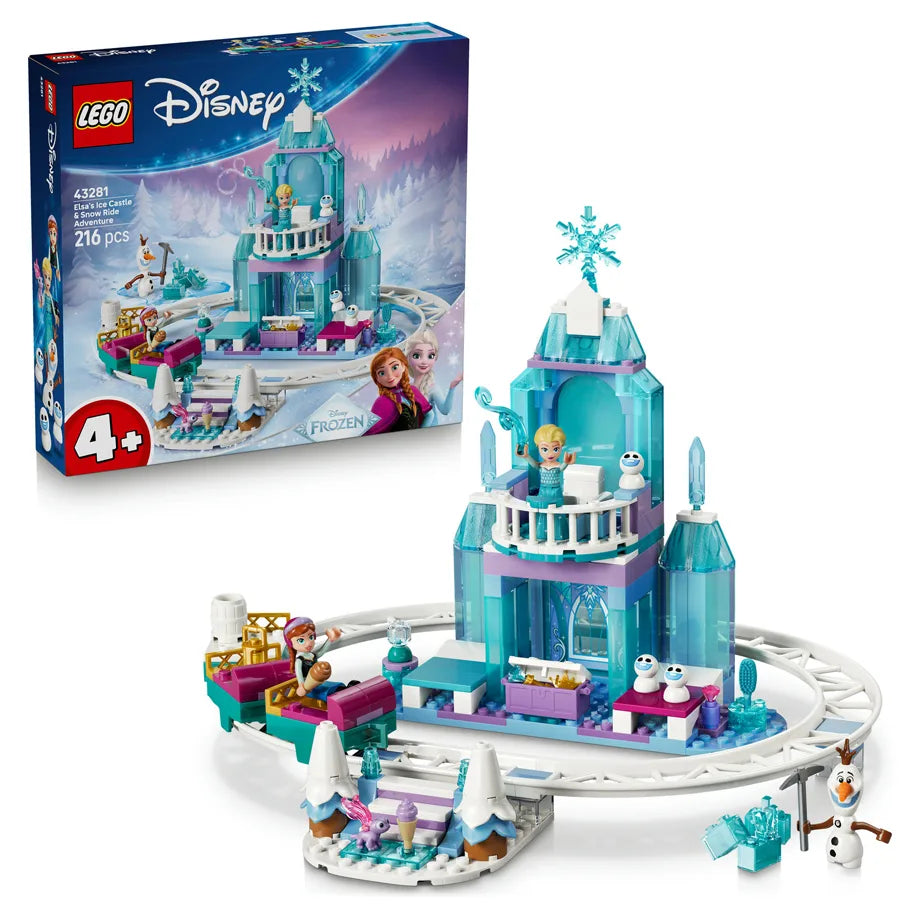 LEGO Disney Frozen Elsa’s Ice Castle & Snow Ride Adventure 43281 Building Toy Set (216 Pieces)