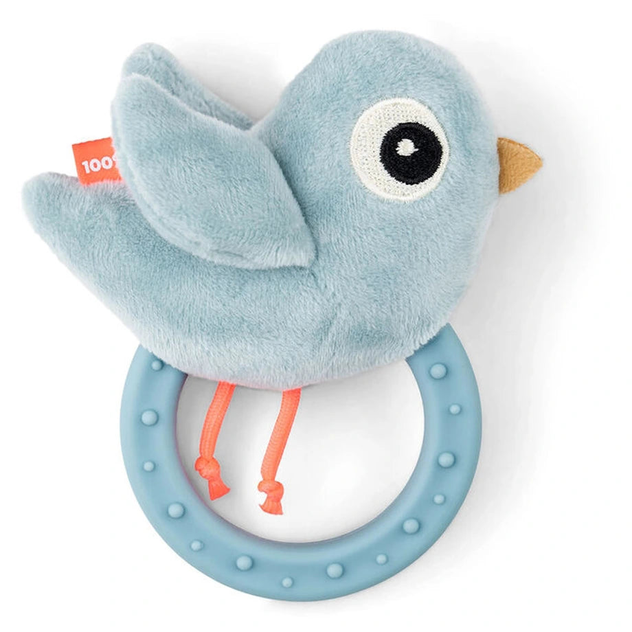 Done By Deer Sensory Rattle with Teether Birdee (Blue)