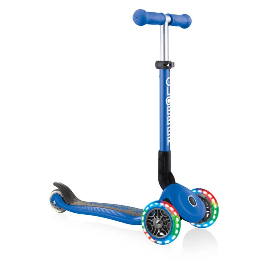 Globber Junior Foldable 3-Wheeled Kick Scooter (Navy Blue)