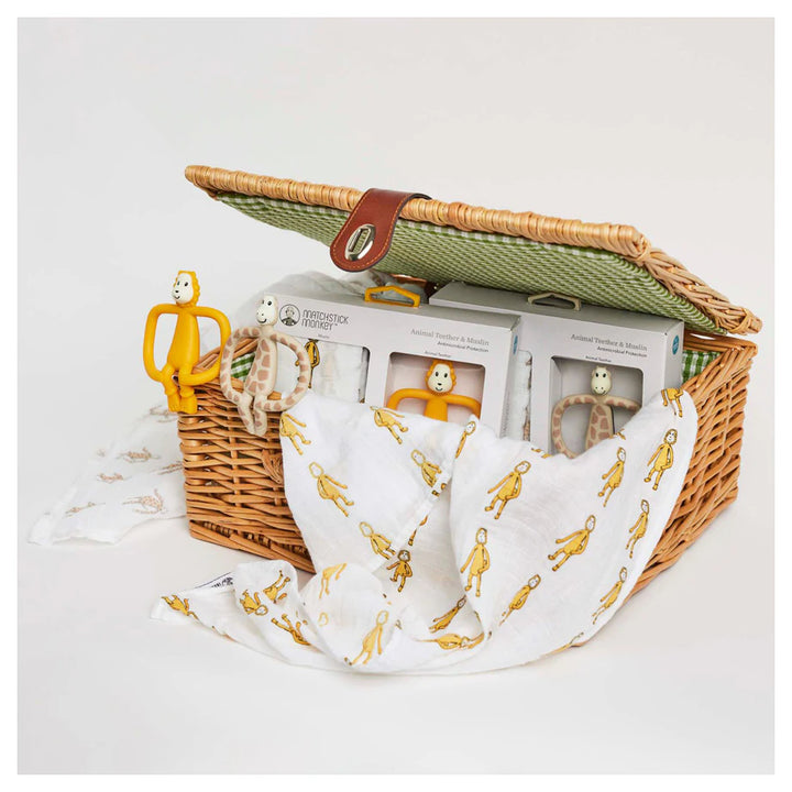 Matchstick Monkey Animal Teether & Muslin Gift Set Lion