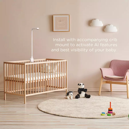 Hubble Connected SkyVision AI Camera with Adjustable Crib Mount (White)