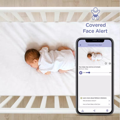 Hubble Connected SkyVision AI Camera with Adjustable Crib Mount (White)